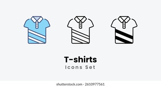 T-shirts icons vector set stock illustration