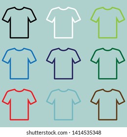 T-shirts Icons Vectors. Simple flat symbol. Perfect Black pictogram illustration on white background.