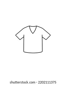 t-shirts for men with V neck outline isolated on a white background. line art vector. t-shirt coloring Page Isolated for Kids. for home decor such as posters, wall art, tote bag, t-shirt print.