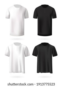 T-Shirts mockup set, realistic design vector illustration on white background
