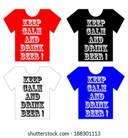 T-Shirts - multi-coloured with Keep Calm and Drink Beer design