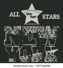 t-shirts in New York all stars, palm trees t-shirts, graphic design, original designer clothes