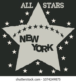 t-shirts in New York all stars, graphic design, original designer clothes