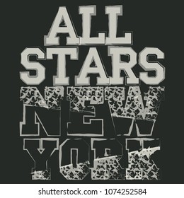 t-shirts in New York all stars, graphic design, original designer clothes