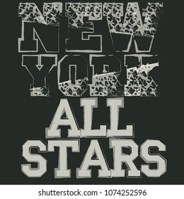 t-shirts in New York all stars, graphic design, original designer clothes