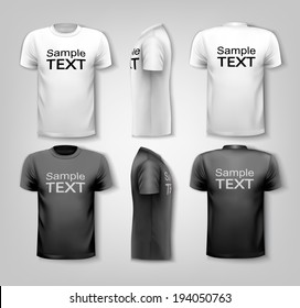 T-shirts with sample text space. Vector.