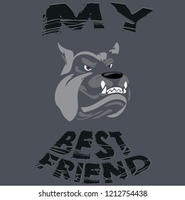 t-shirts set  dog  in my best friends  graphic design, original designer clothes