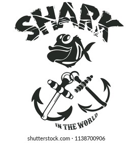 t-shirts in shark  icon label, vector illustration