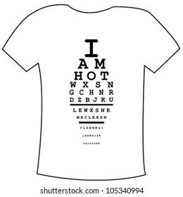 T-shirts template with I am hot message