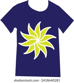 t-shirts vector illustration violet and lemon color template front isolated on white background.