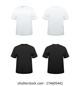 T-shirts in white and black color variations