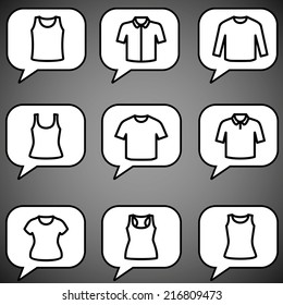T-short icon set. Vector illustrator
