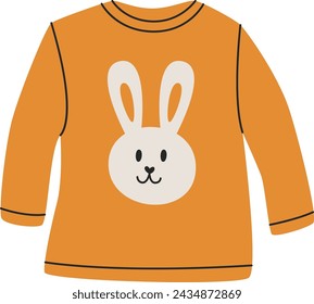 T-short With Rabbit Vector Illustration