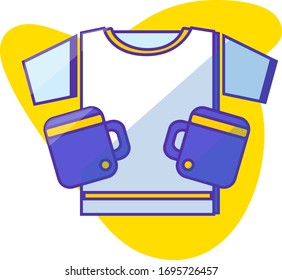 T-short symbol on yeallow background. Can be used in web and mobile.
