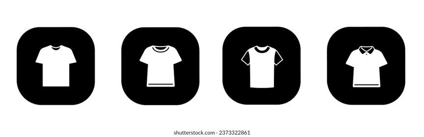 Icono de T-shrit en plano. Un diseño de camiseta. Vector de material.