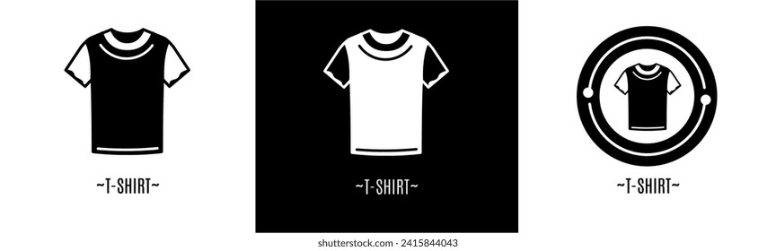 T-shrit logo set. Collection of black and white logos. Stock vector.