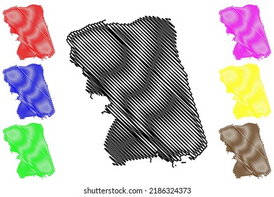 Tsing Yi island (Hong Kong Special Administrative Region of the People's Republic of China, HKSAR) map vector illustration, scribble sketch Tsing Yi map