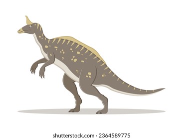 Tsintaosaurus Dinosaur Cartoon Character Vector Illustration