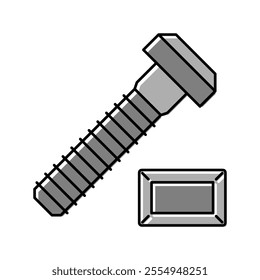 t-slot bolt color icon vector. t-slot bolt sign. isolated symbol illustration