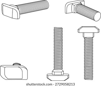 T-Nut Gewindebolzen T-Nut Bolzen Hammer Kopf Bolzen Hardware Zubehör Schraube Befestigungen