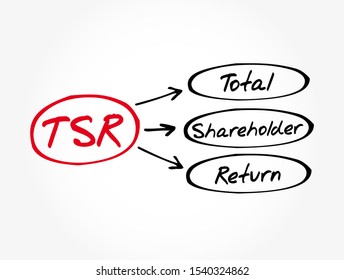 TSR - Total Shareholder Return acronym, business concept background