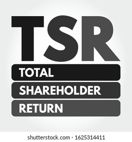 TSR - Total Shareholder Return acronym, business concept background