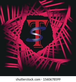 TS/ST LETTER ART BLACK BACKGROUND WITH VARIATION