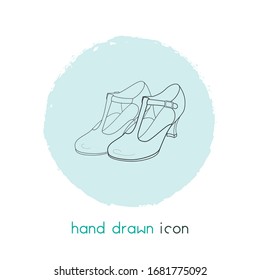 T-strap shoes icon line element. Vector illustration of t-strap shoes icon line isolated on clean background for your web mobile app logo design.