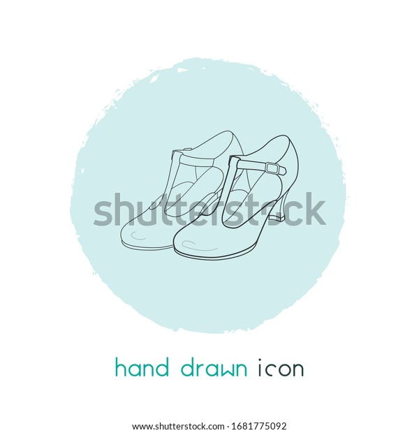 T-strap shoes icon line element. Vector
illustration of t-strap shoes icon line isolated on clean
background for your web mobile app logo
design.