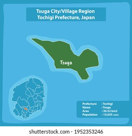 Tsuga City or Village Region Tochigi Prefecture Map Japan
