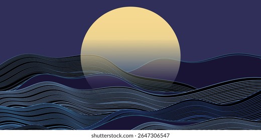 tsukimi onda paisagem outono fundo
