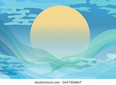 tsukimi onda paisagem outono fundo