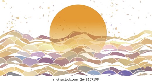 tsukimi onda paisagem outono fundo