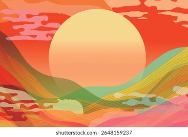 tsukimi onda paisagem outono fundo
