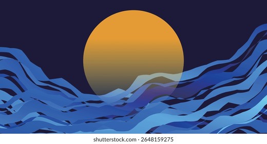 tsukimi onda paisagem outono fundo