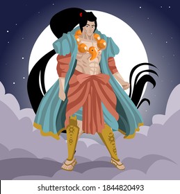 La mitología japonesa de Tsukuyomi kami transformó a dios de la luna