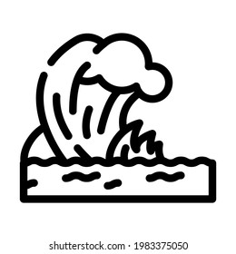 tsunami disaster line icon vector. tsunami disaster sign. isolated contour symbol black illustration