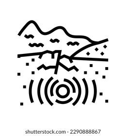 tsunami earthquake line icon vector. tsunami earthquake sign. isolated contour symbol black illustration