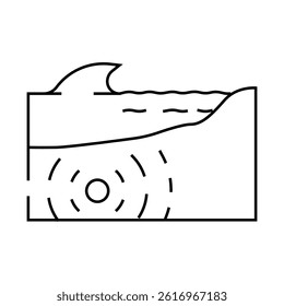 tsunami earthquake line icon vector. tsunami earthquake sign. isolated contour symbol black illustration