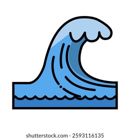 Tsunami icon. Ocean high wave icon. Vector.