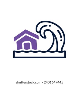 tsunami icon. vector dual tone icon for your website, mobile, presentation, and logo design.