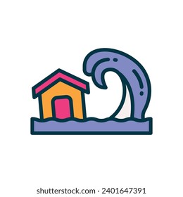 tsunami icon. vector filled color icon for your website, mobile, presentation, and logo design.