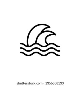 Tsunami Icon Vector Illustration in Line Style for Any Purpose