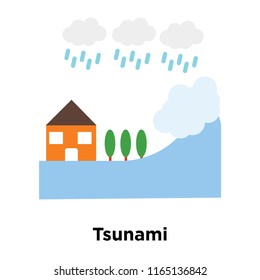 Tsunami icon vector isolated on white background, Tsunami transparent sign , disaster symbols