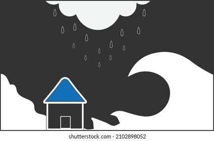 Tsunami icon vector. Tsunami symbol, Ocean wave icon