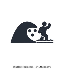tsunami icon. vector.Editable stroke.linear style sign for use web design,logo.Symbol illustration.