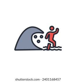 tsunami icon. vector.Editable stroke.linear style sign for use web design,logo.Symbol illustration.