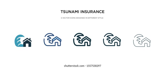 tsunami insurance icon in different style vector illustration. two colored and black tsunami insurance vector icons designed in filled, outline, line and stroke style can be used for web, mobile, ui