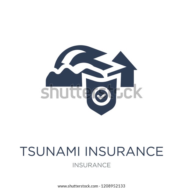 Tsunami insurance icon.\
Trendy flat vector Tsunami insurance icon on white background from\
Insurance collection, vector illustration can be use for web and\
mobile, eps10