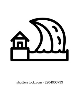 tsunami line icon illustration vector graphic